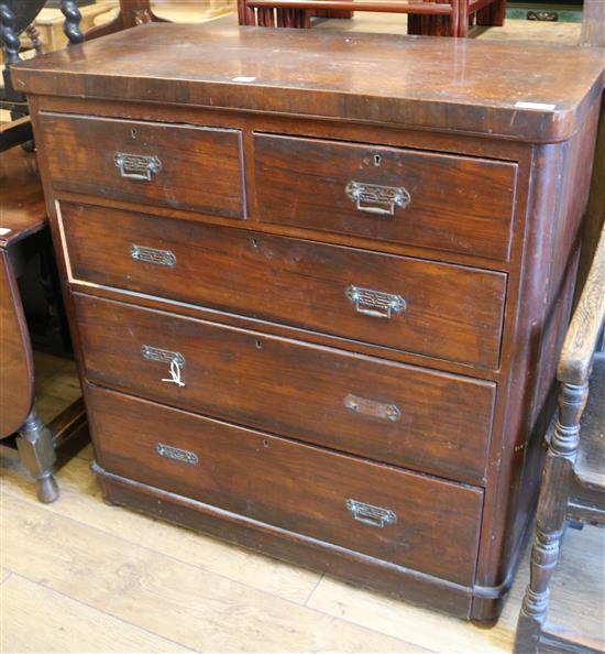 A Victorian round corner chest, W.100cm